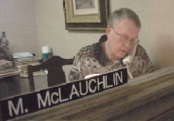 Moe McLauchlin managing the tutoring office
